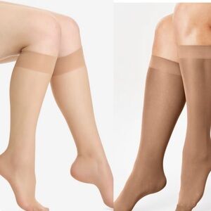 New: plus size Sheer Knee-High  (3)beige & (3) lighter  color